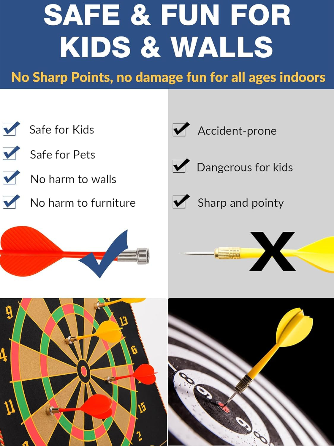 BATURU Magnetic Dart Board for Kids – Safe Double-Sided Foldable Dartboard with 12 Magnetic Darts | Indoor & Outdoor Game for Boys & Girls Ages 4–12