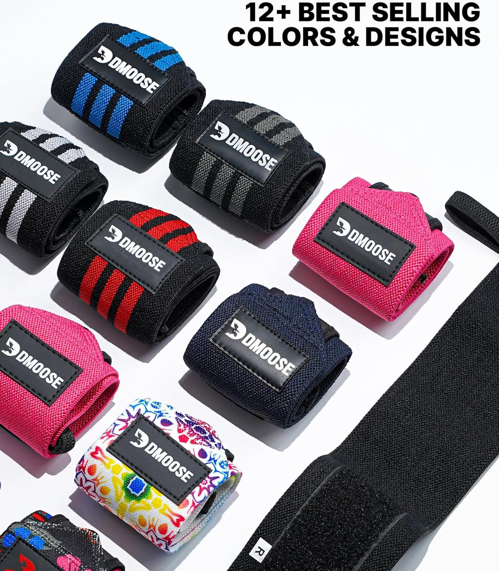 Wrist Wraps for Weightlifting 18" - Heavy Duty Gym Wrap with Hand Thumb Loop for Support & Pain Relief, USPA Approved Powerlifting, Weight Lifting Wrist Straps for Men & Women Work Out