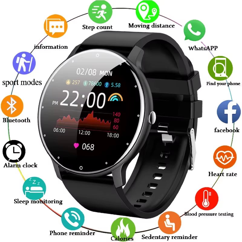 2025 Waterproof Smartwatch for Men and Women with Heart Rate Monitor, Fitness Tracking, and Compatibility with Xiaomi, Android, and iOS