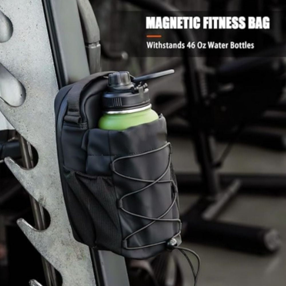 Gym Magnetic Water Bottle Sling Bag Multi-Pocket Adjustable Strap Cup Holder Bag