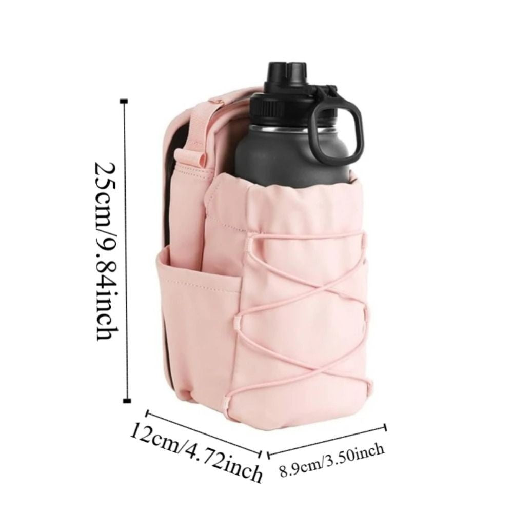 Gym Magnetic Water Bottle Sling Bag Multi-Pocket Adjustable Strap Cup Holder Bag